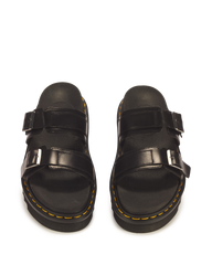 Myles Brando Leather Buckle Slide Sandals