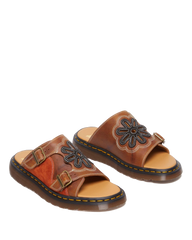 Dayne Made in England Leather & Suede Applique Slides