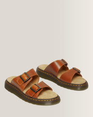 Josef Analine Leather Buckle Slide Sandals