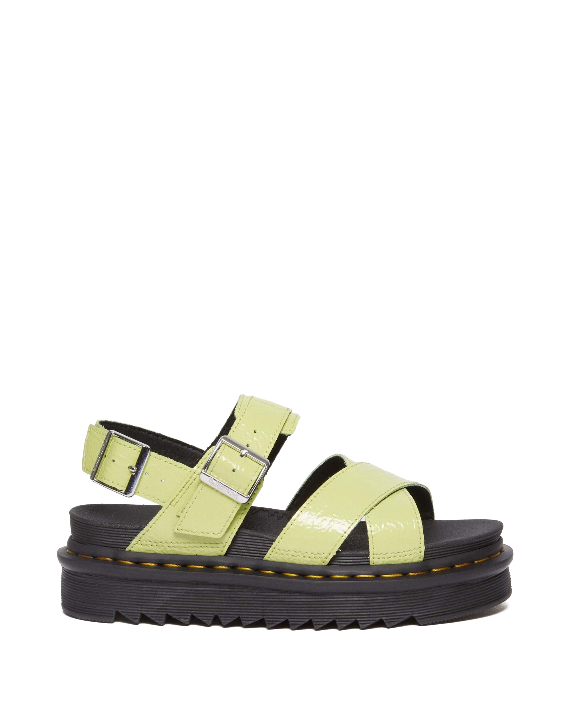 Voss II Distressed Patent Leather Sandals
