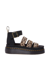 Clarissa II Quad Leopard leather platform sandals