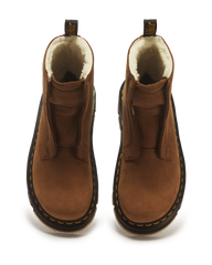 ZEBZAG LACELESS WARM LINED SLIP ON NUBUCK BOOTS