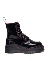 Jadon Distressed Patent Leather Platform Boots