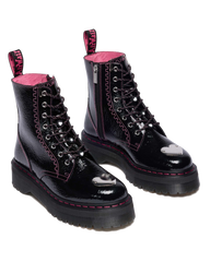 Jadon Distressed Patent Leather Platform Boots