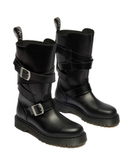Anistone Two Strap Leather Biker Boots