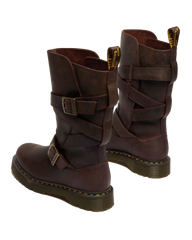 Anistone Two Strap Crazy Horse Leather Biker Boots