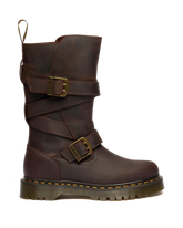 Anistone Two Strap Crazy Horse Leather Biker Boots