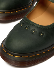 Mary Jane Flower Crazy Horse Leather Shoes