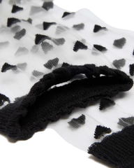 Short Heart Mesh Organic Cotton Blend Socks
