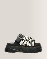 Mattison Slide Dalmatian Hair On Leather Sandals