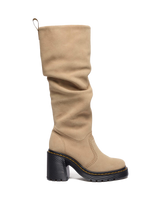 Kasey Suede Knee High Heeled Boots