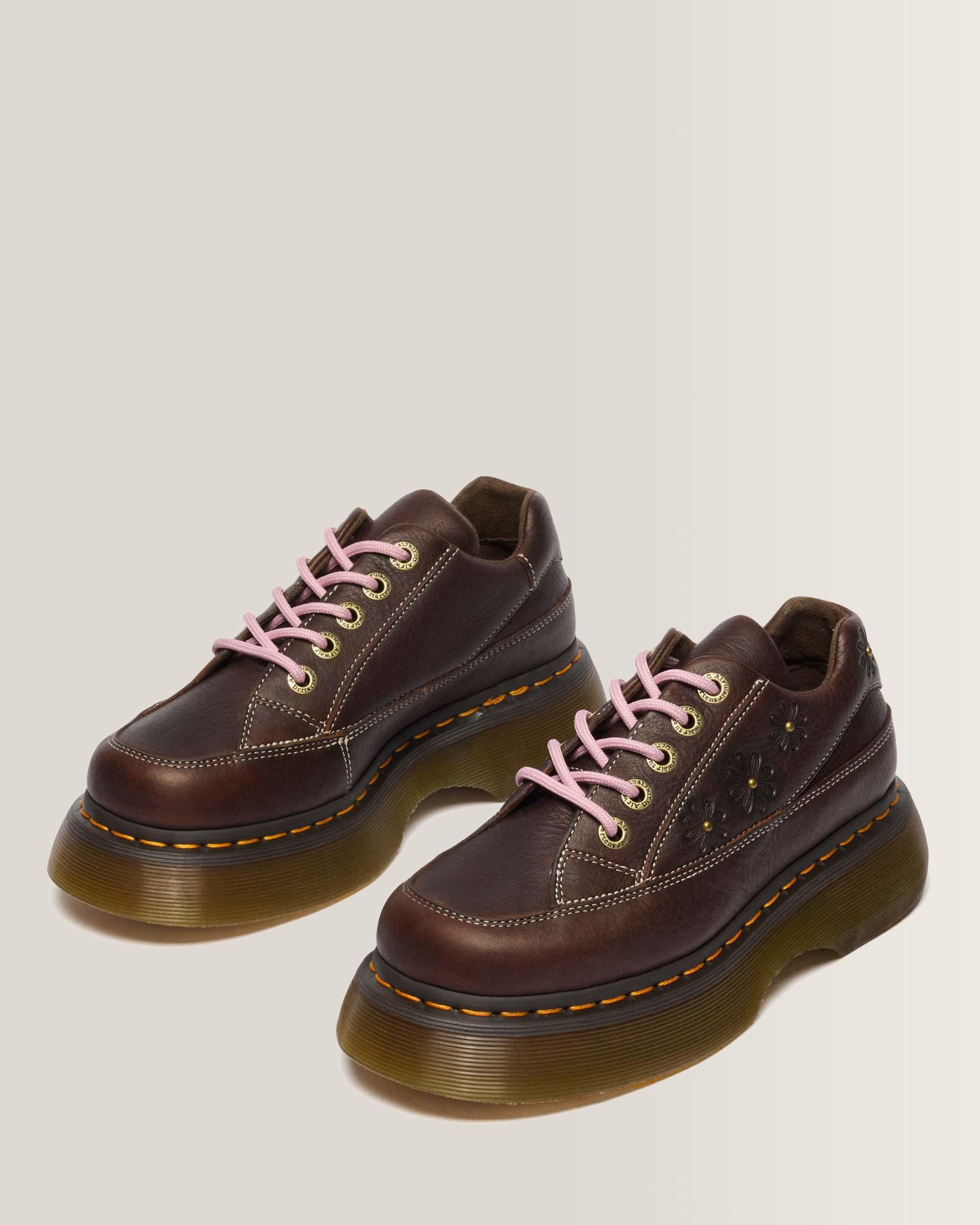 Buzz 5-Eye Flower Grizzly Leather Shoes