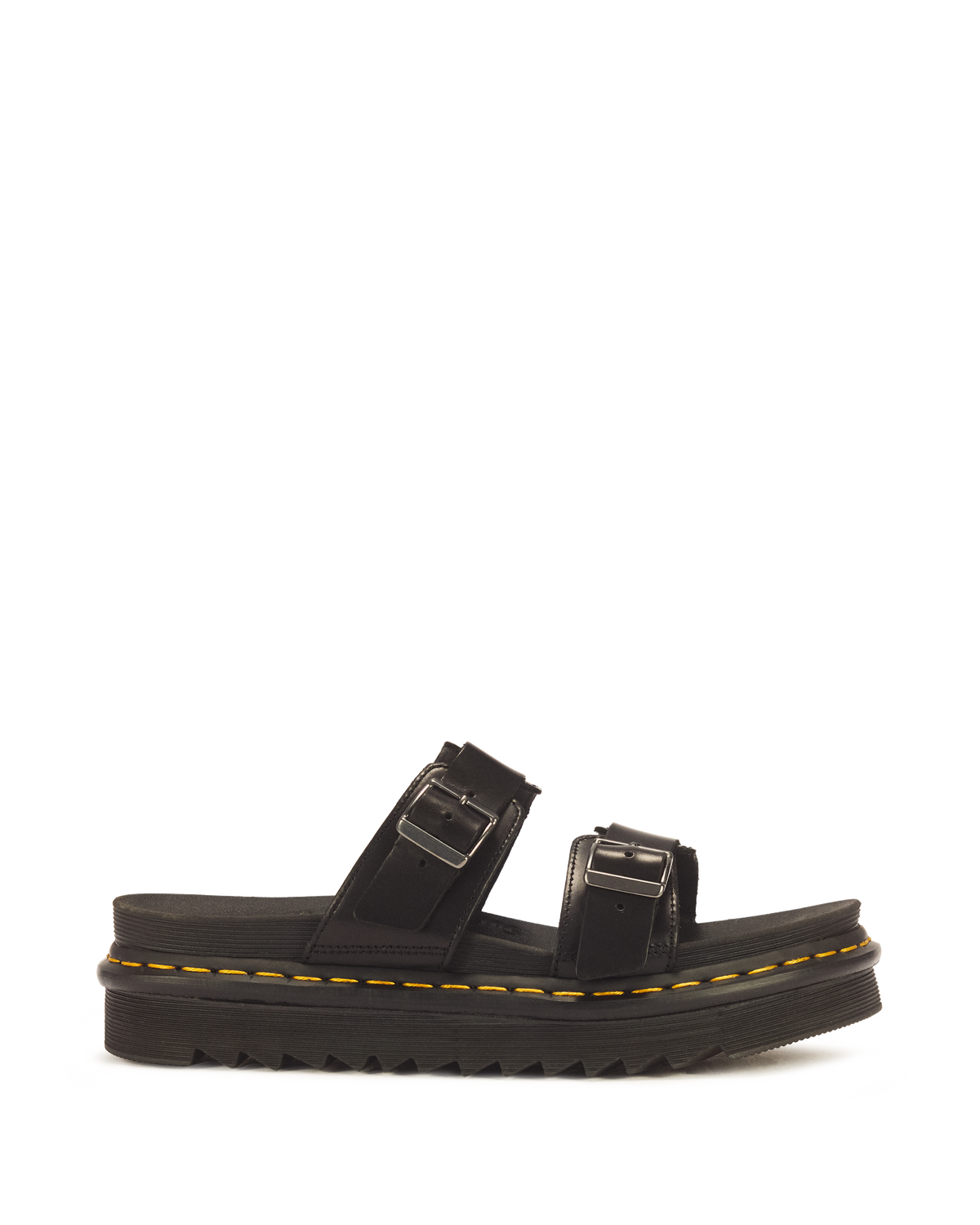 Myles Brando Leather Buckle Slide Sandals