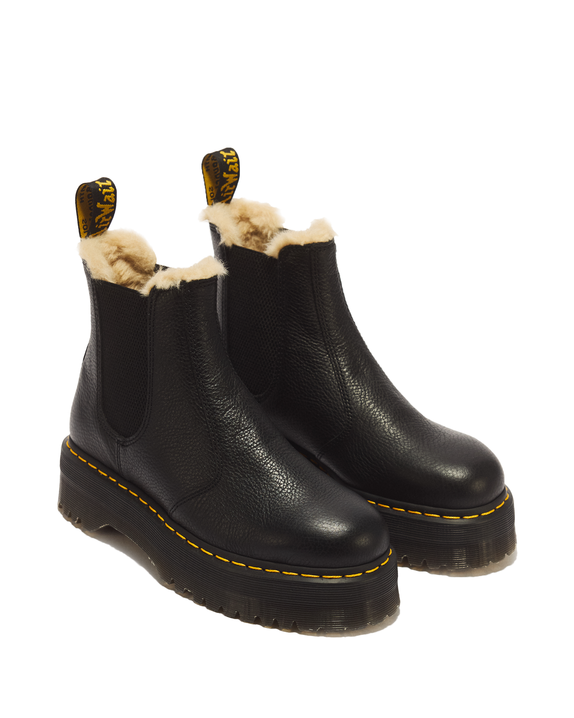 2976 Faux Fur Lined Platform Chelsea Boots