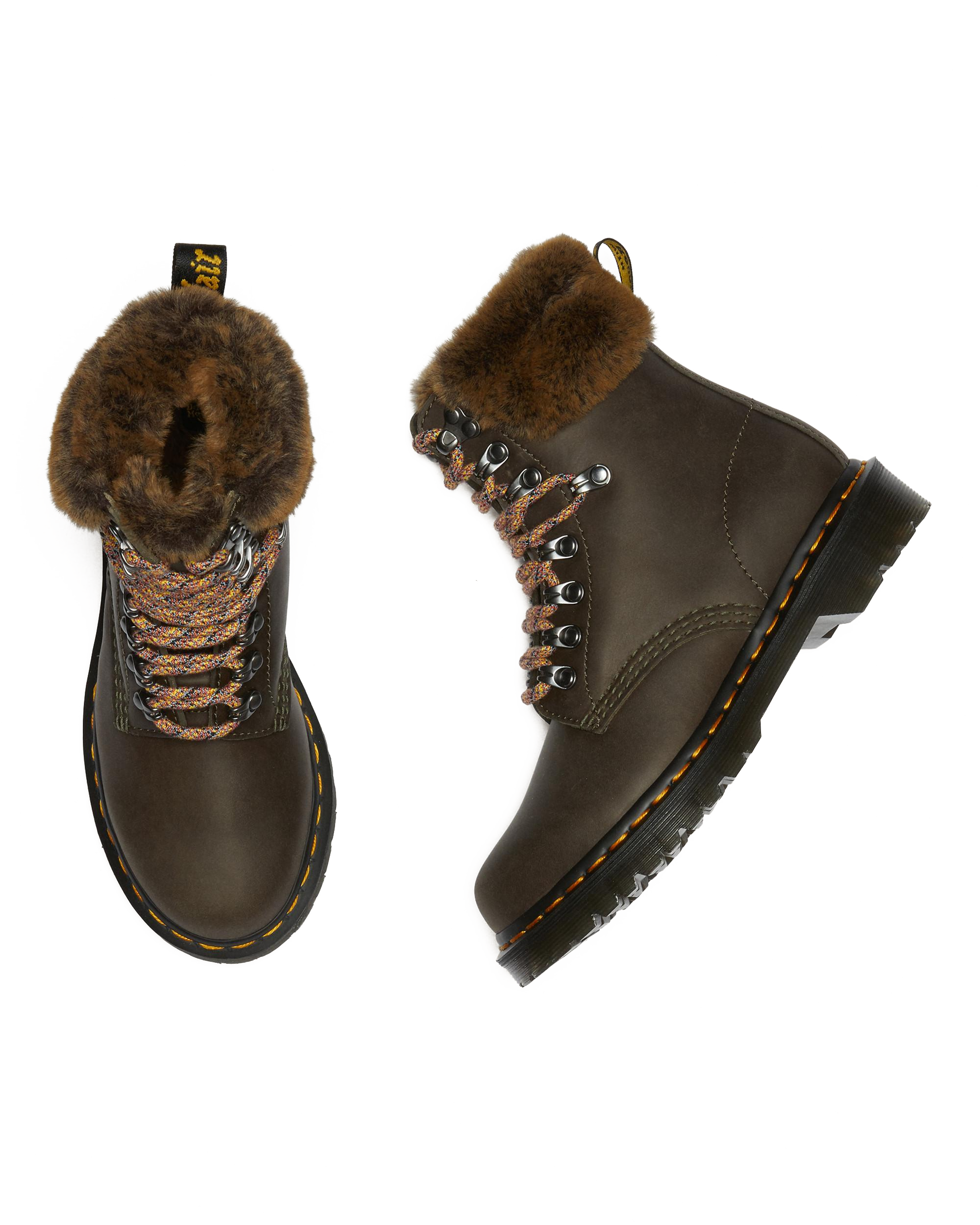 1460 Serena Collar Faux Fur Lined Lace Up Boots