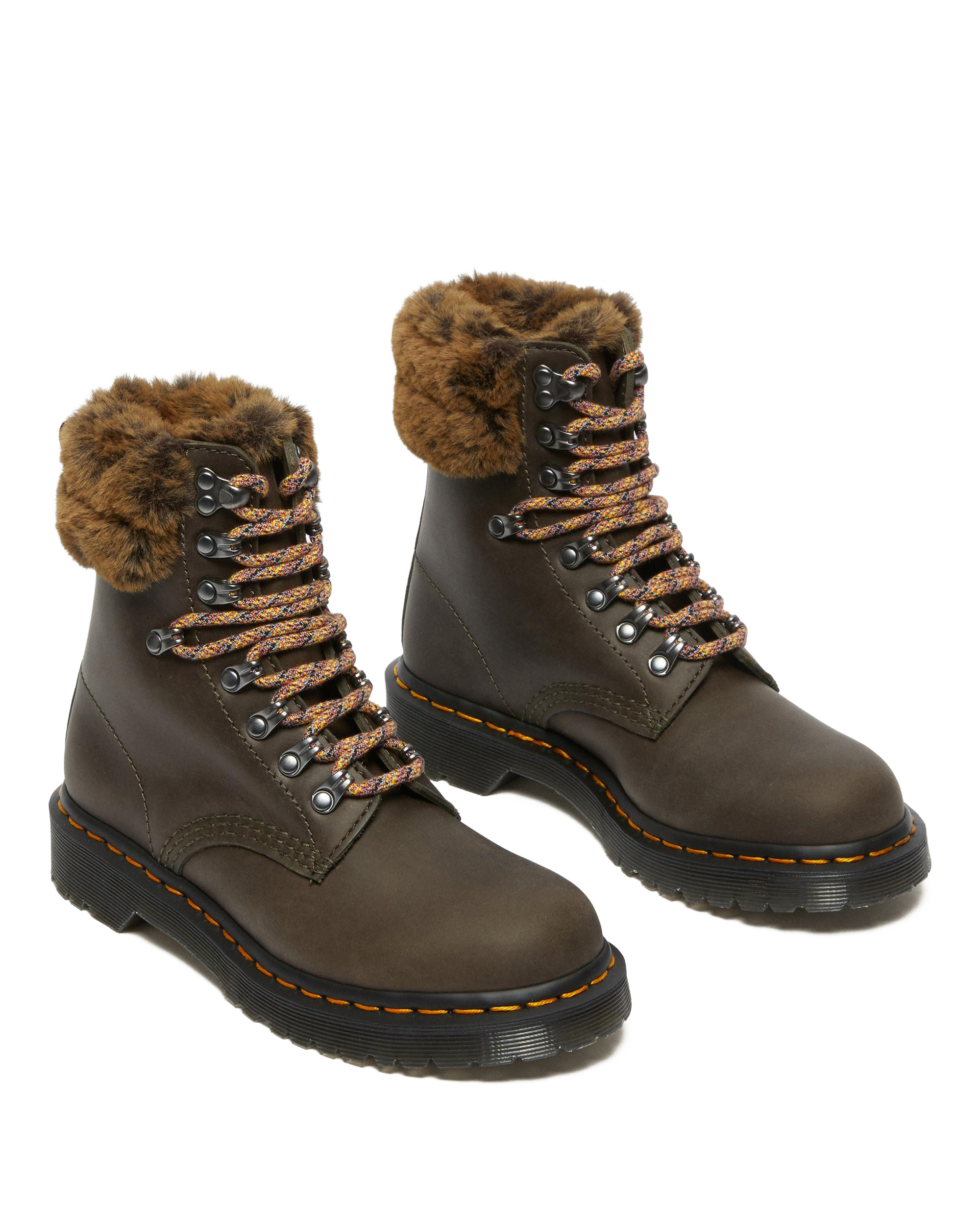 1460 Serena Collar Faux Fur Lined Lace Up Boots