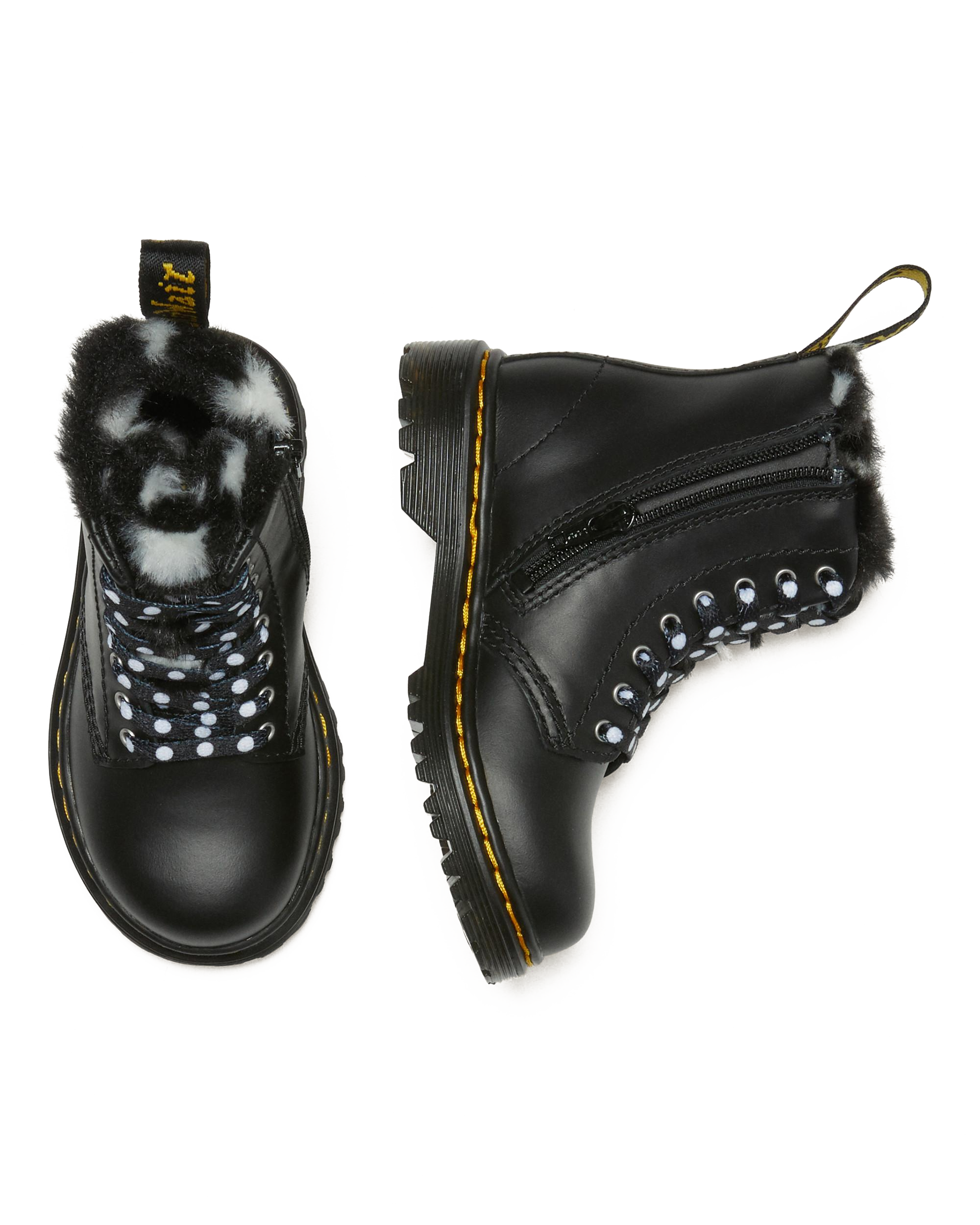 Toddler 1460 Serena Faux Fur Lined Leather Lace Up Boots