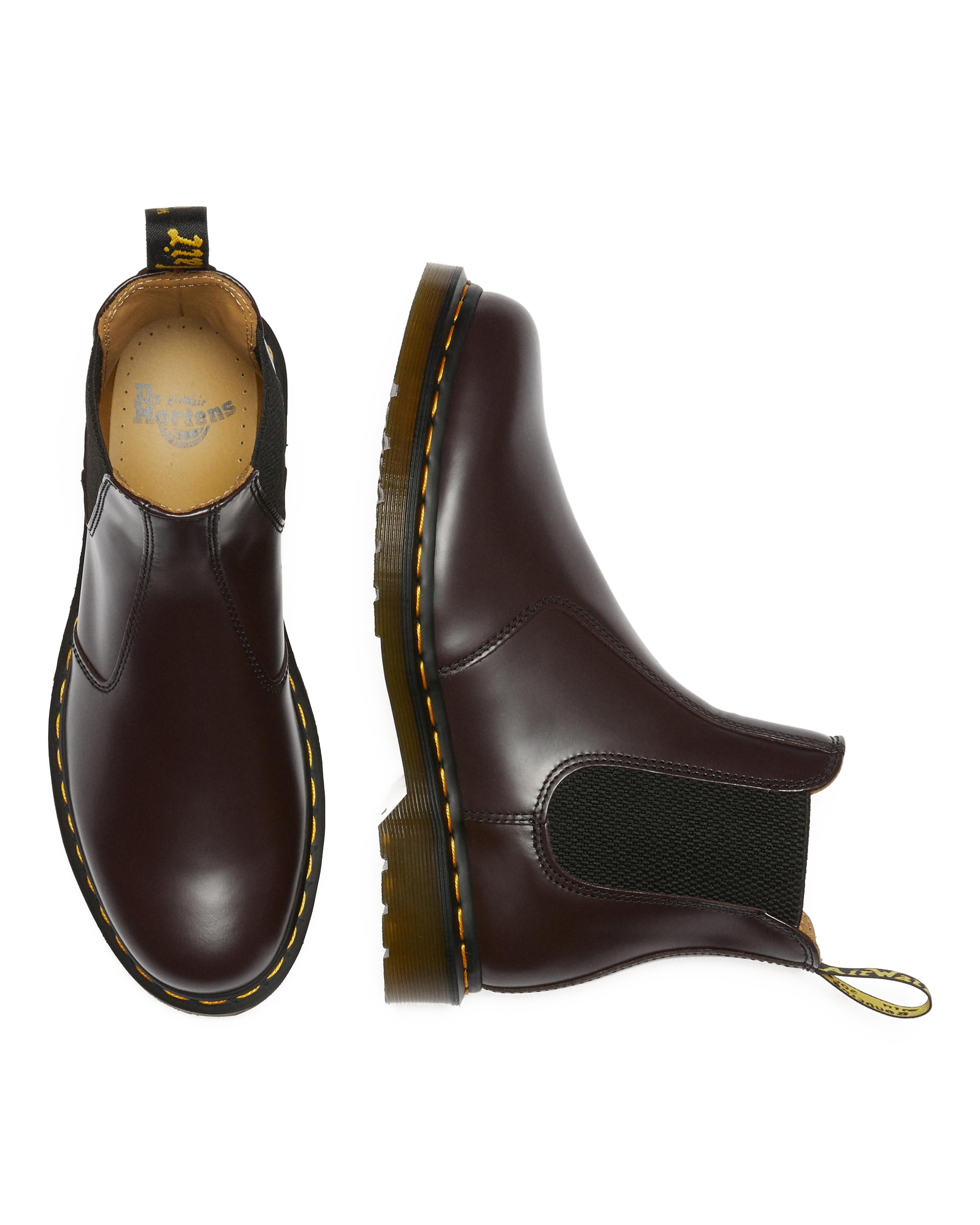 2976 Yellow Stitch Smooth Leather Chelsea Boots