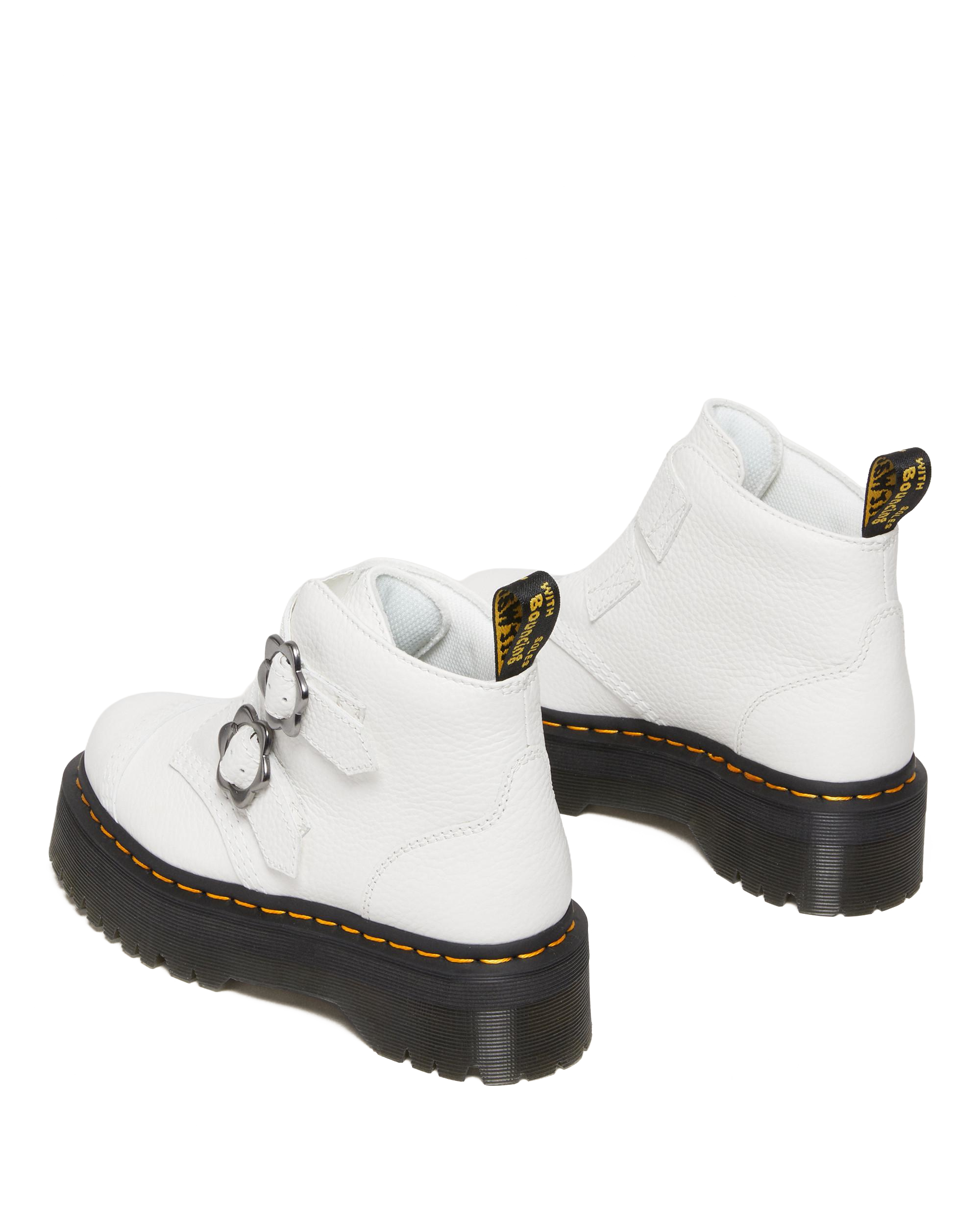 Devon Flower Buckle Leather Platform Boots