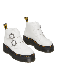 Devon Flower Buckle Leather Platform Boots