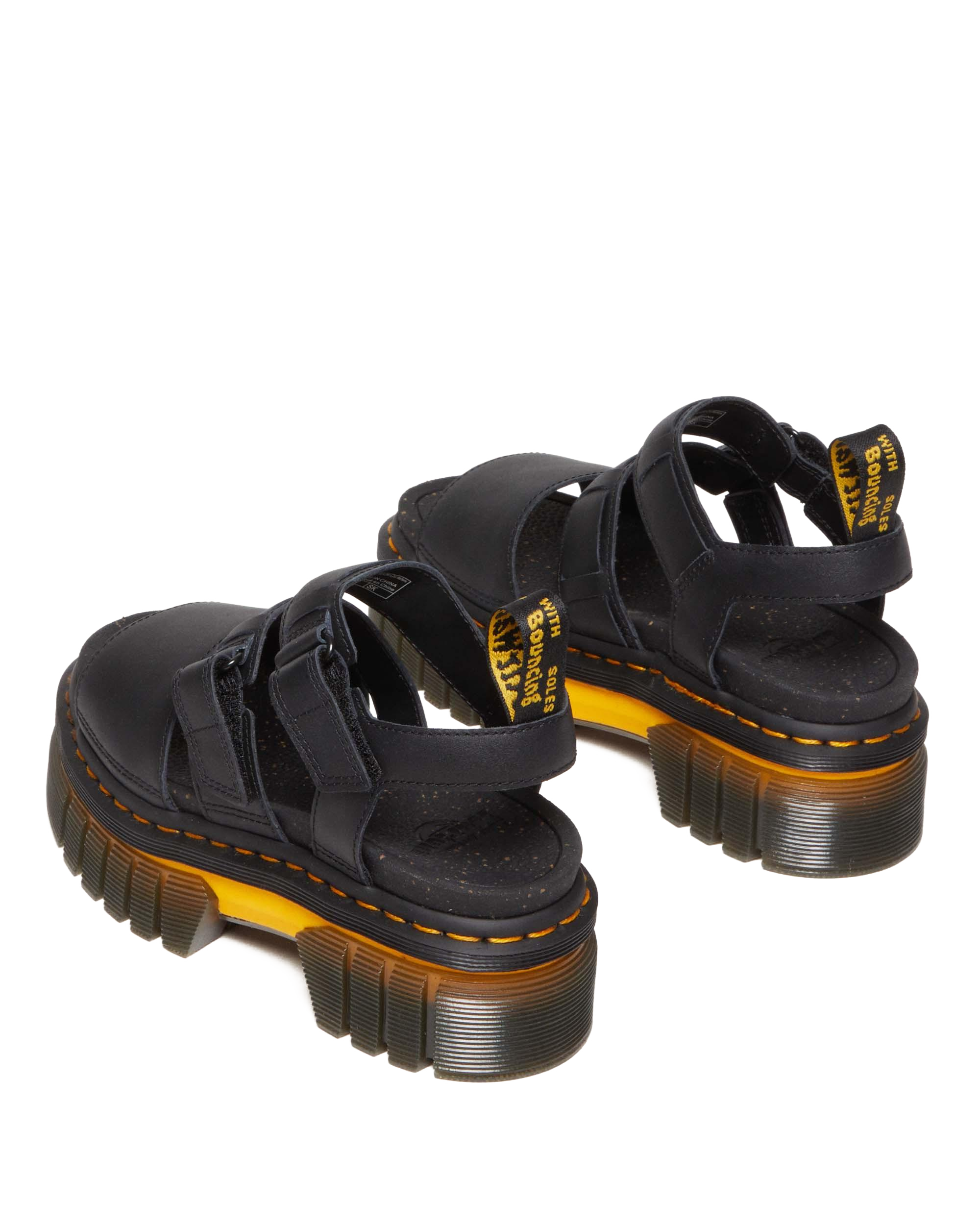 Ricki Contrast Sole Leather 3-Strap Platform Sandals