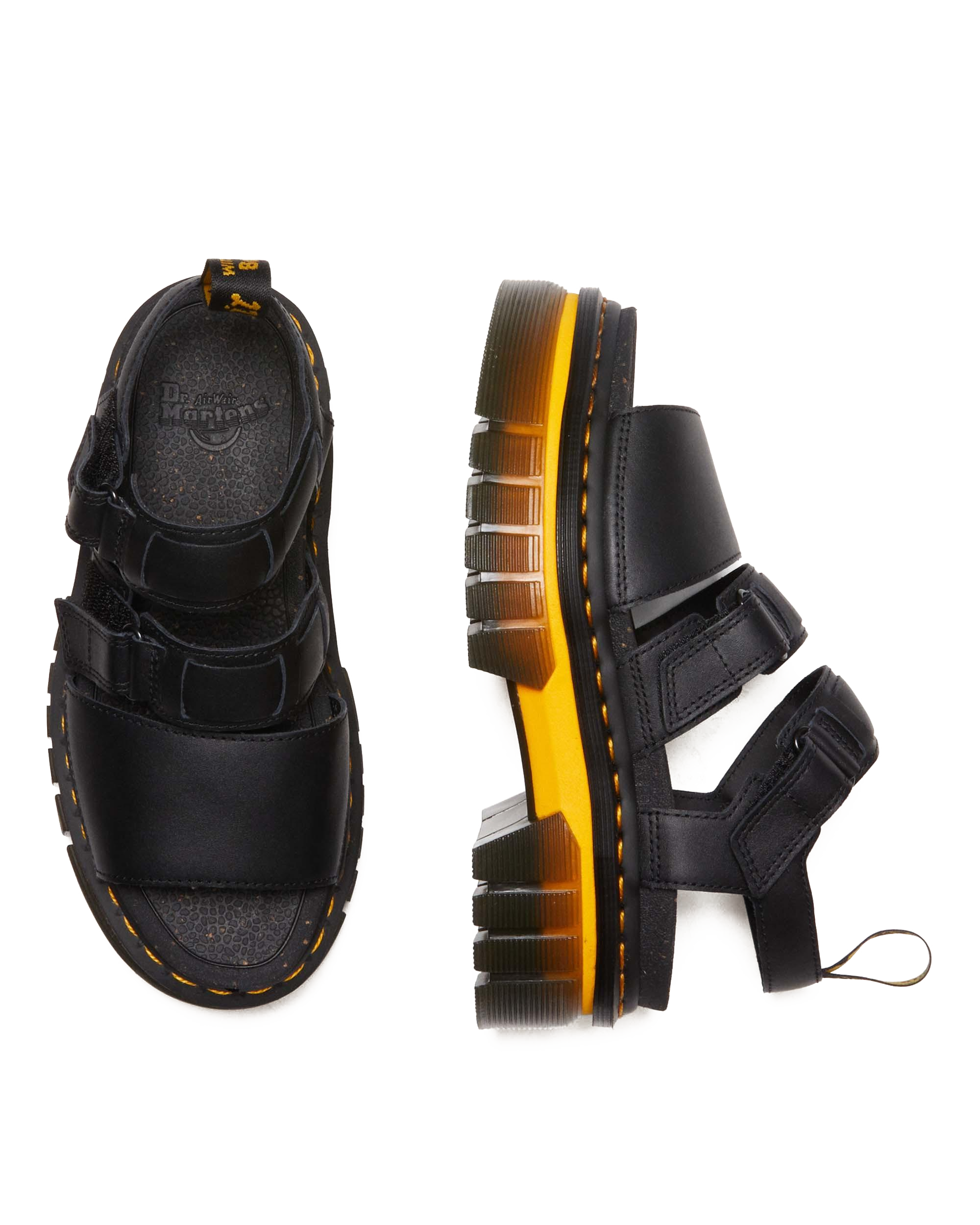 Ricki Contrast Sole Leather 3-Strap Platform Sandals