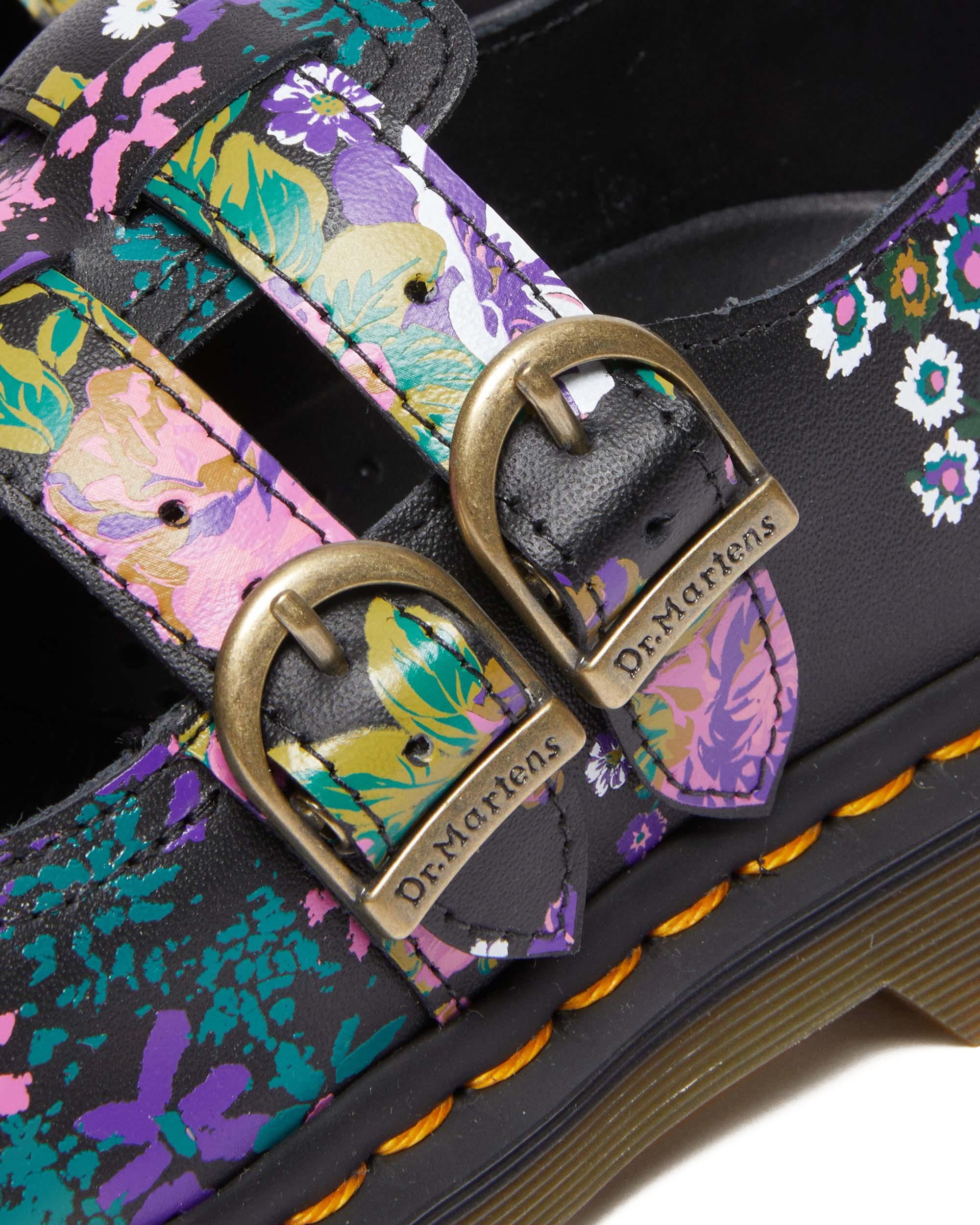 8065 Vintage Floral Leather Mary Jane Shoes