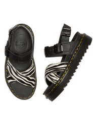 Voss II Hair-On Zebra Print Sandals