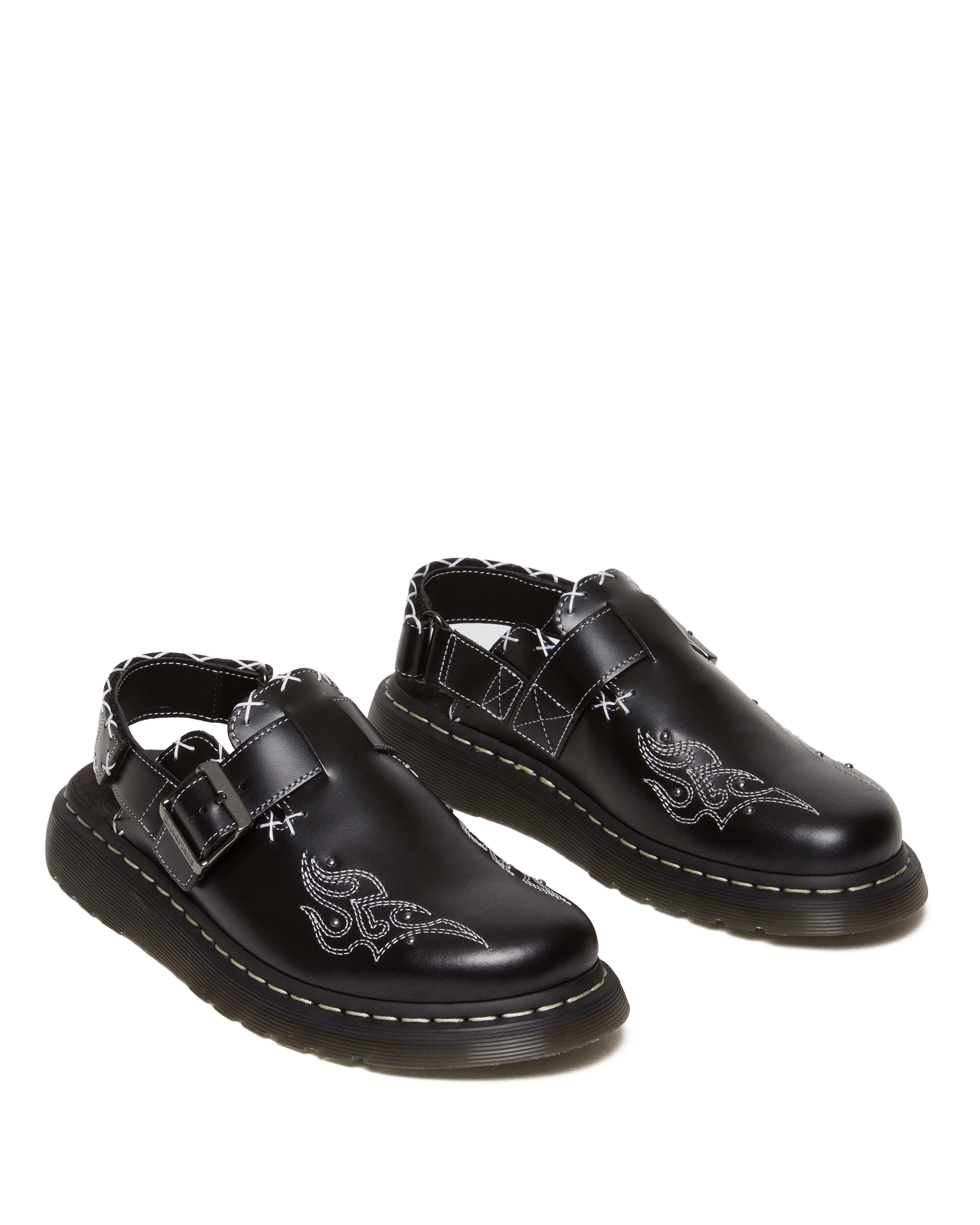 Jorge II Gothic Americana Leather Slingback Mules