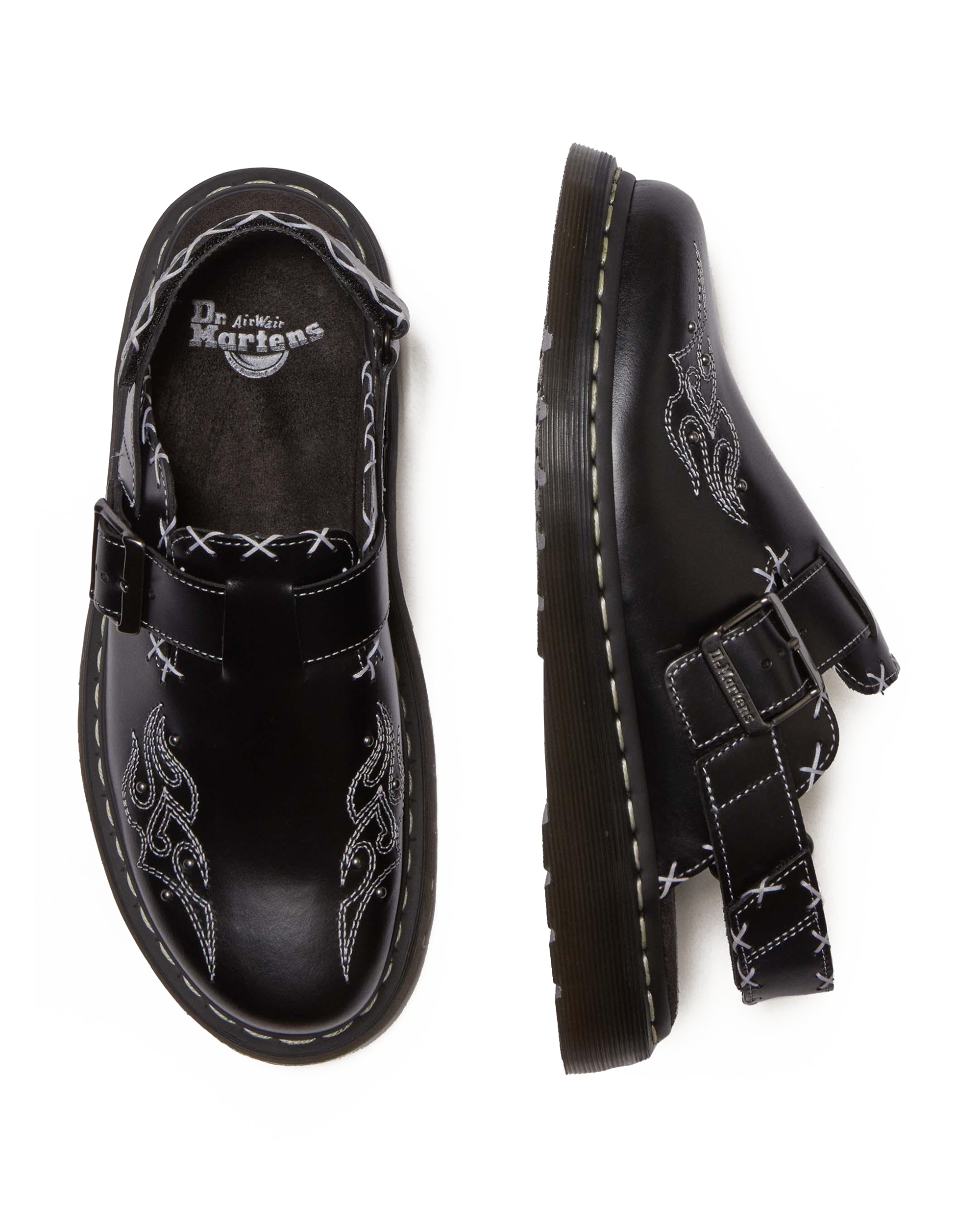 Jorge II Gothic Americana Leather Slingback Mules