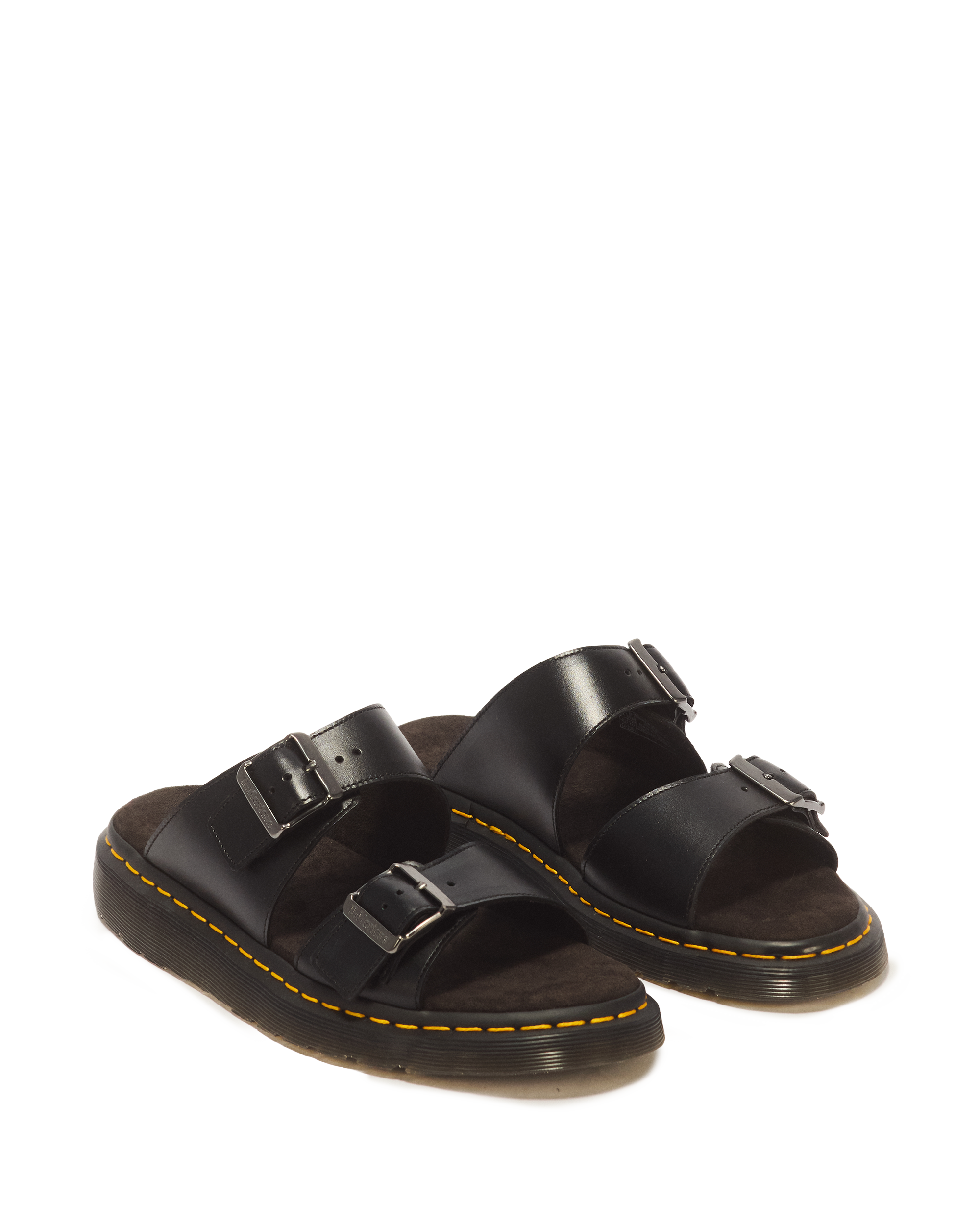 Josef Analine Leather Buckle Slide Sandals
