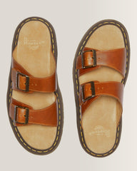 Josef Analine Leather Buckle Slide Sandals