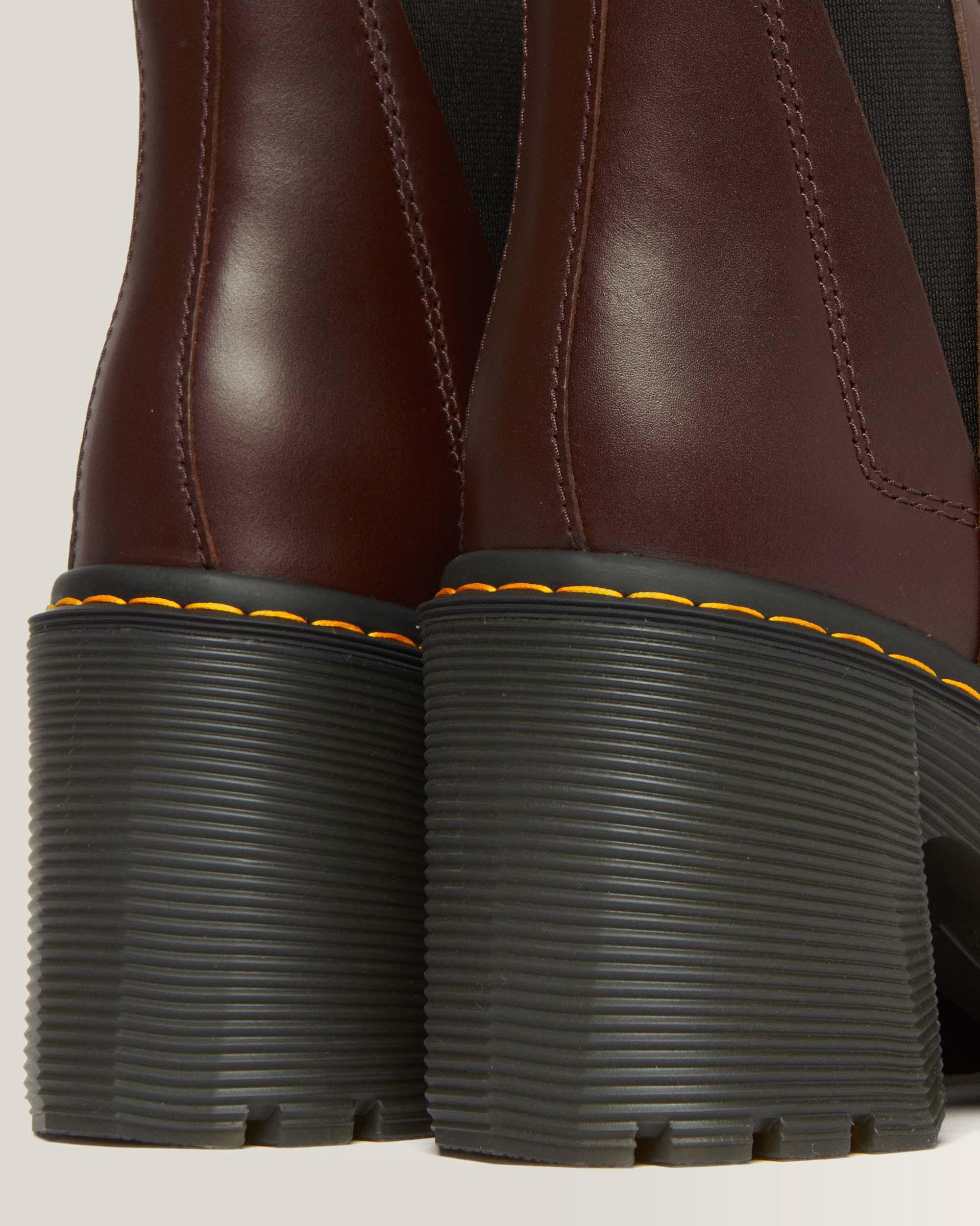 Spence Pull Up Leather Flared Heel Chelsea Boots