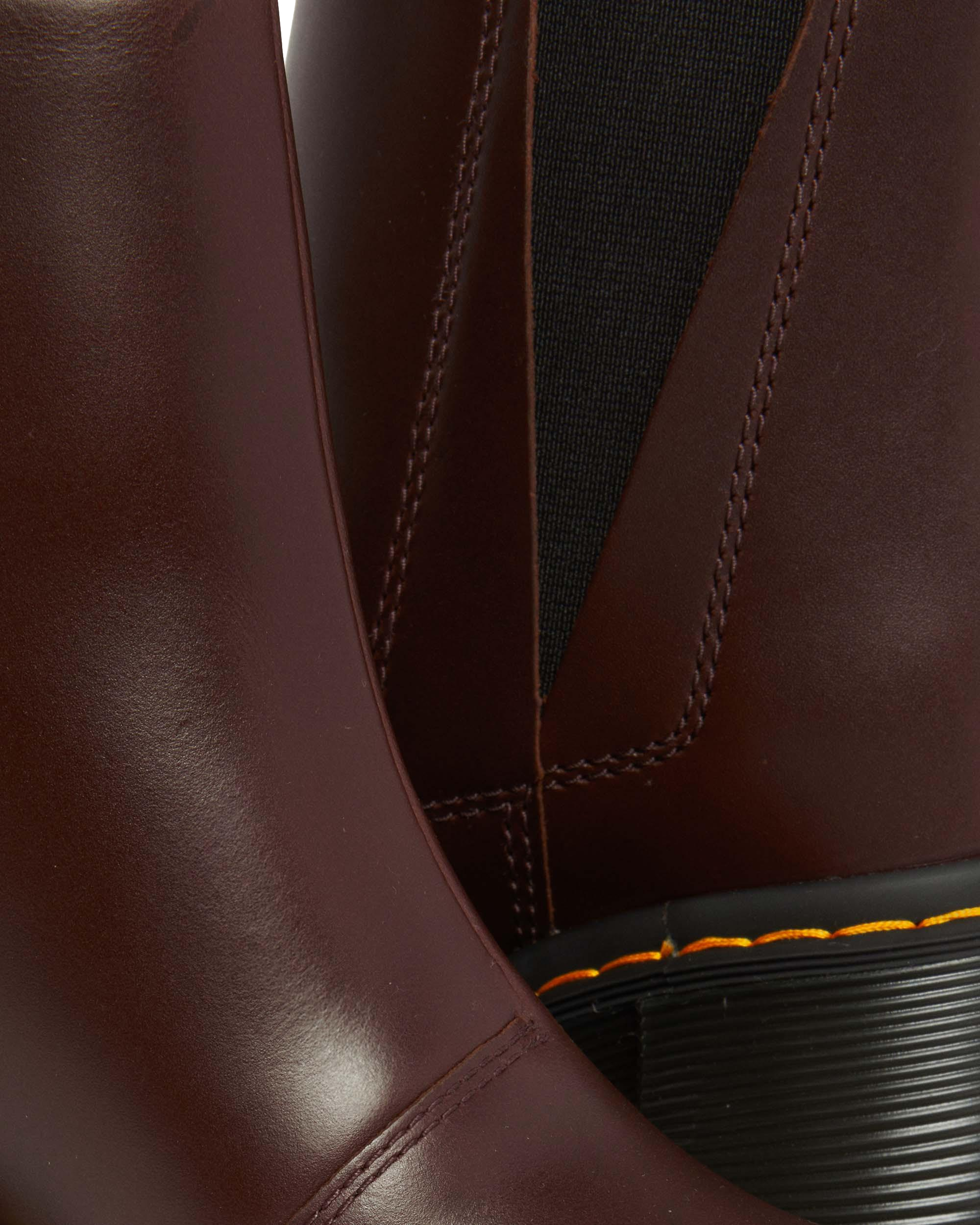 Spence Pull Up Leather Flared Heel Chelsea Boots