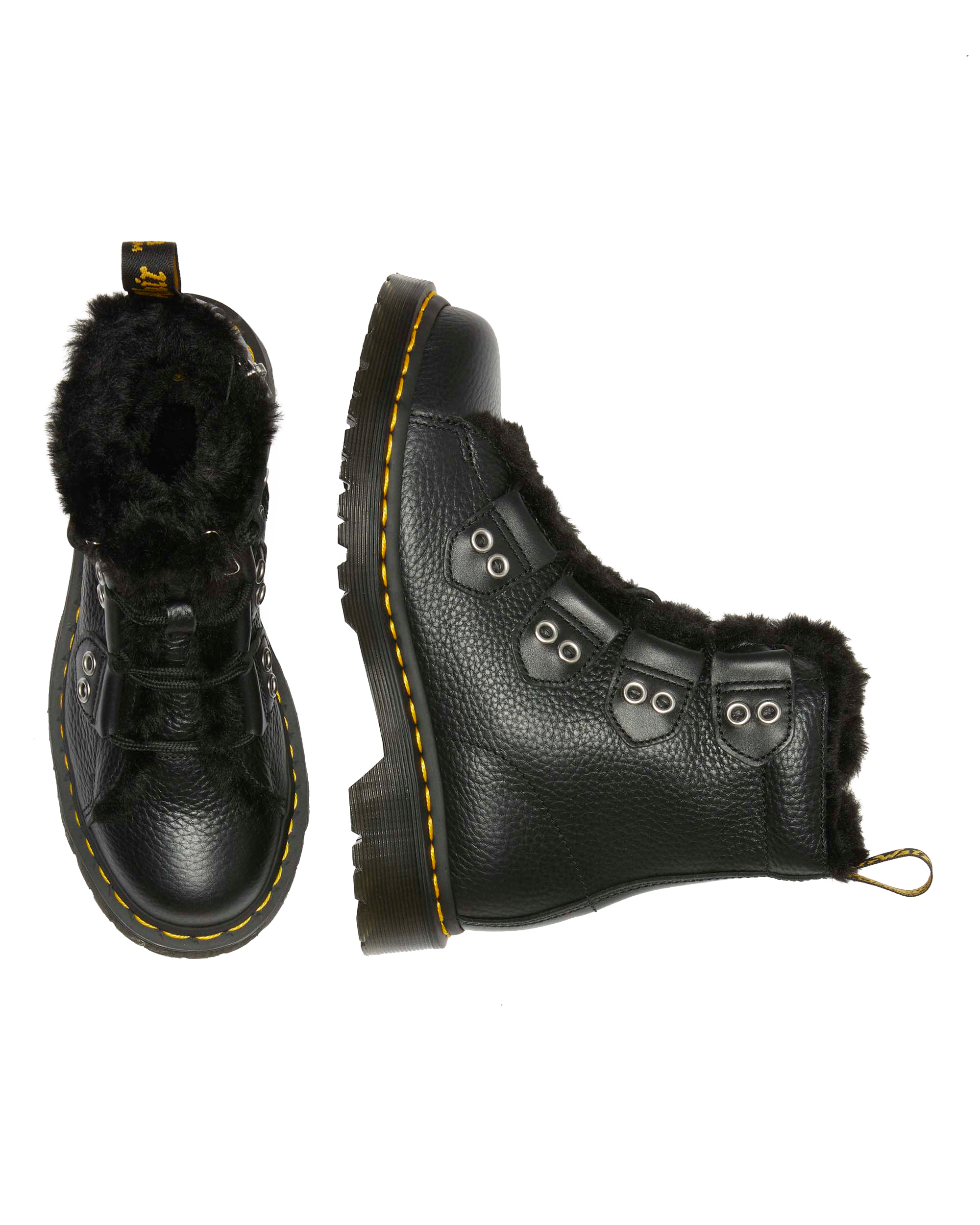 1460 Faux Fur Lined Leather Lace Up Boots