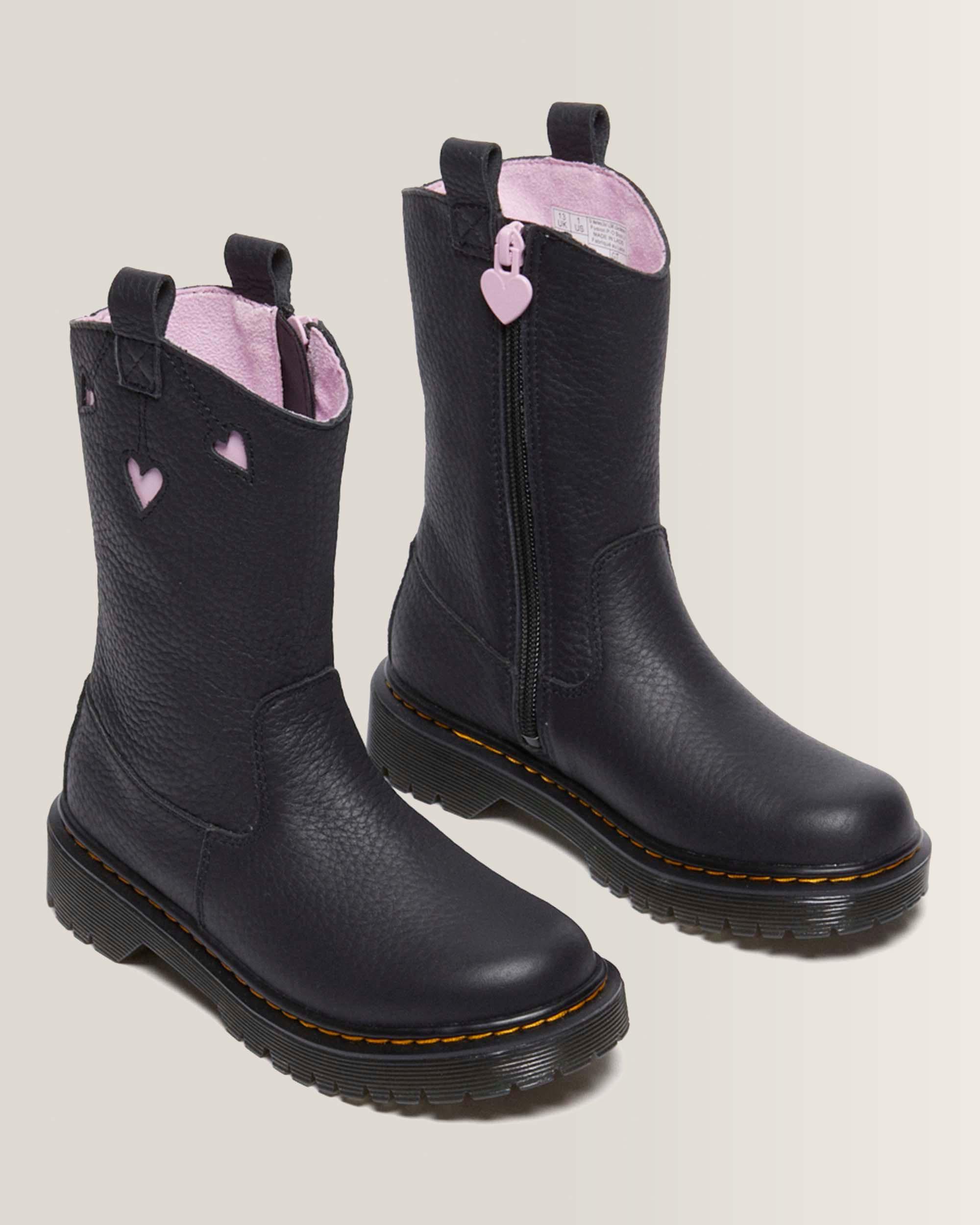 Junior Heart Nappa Patent Leather Pull-on Boots
