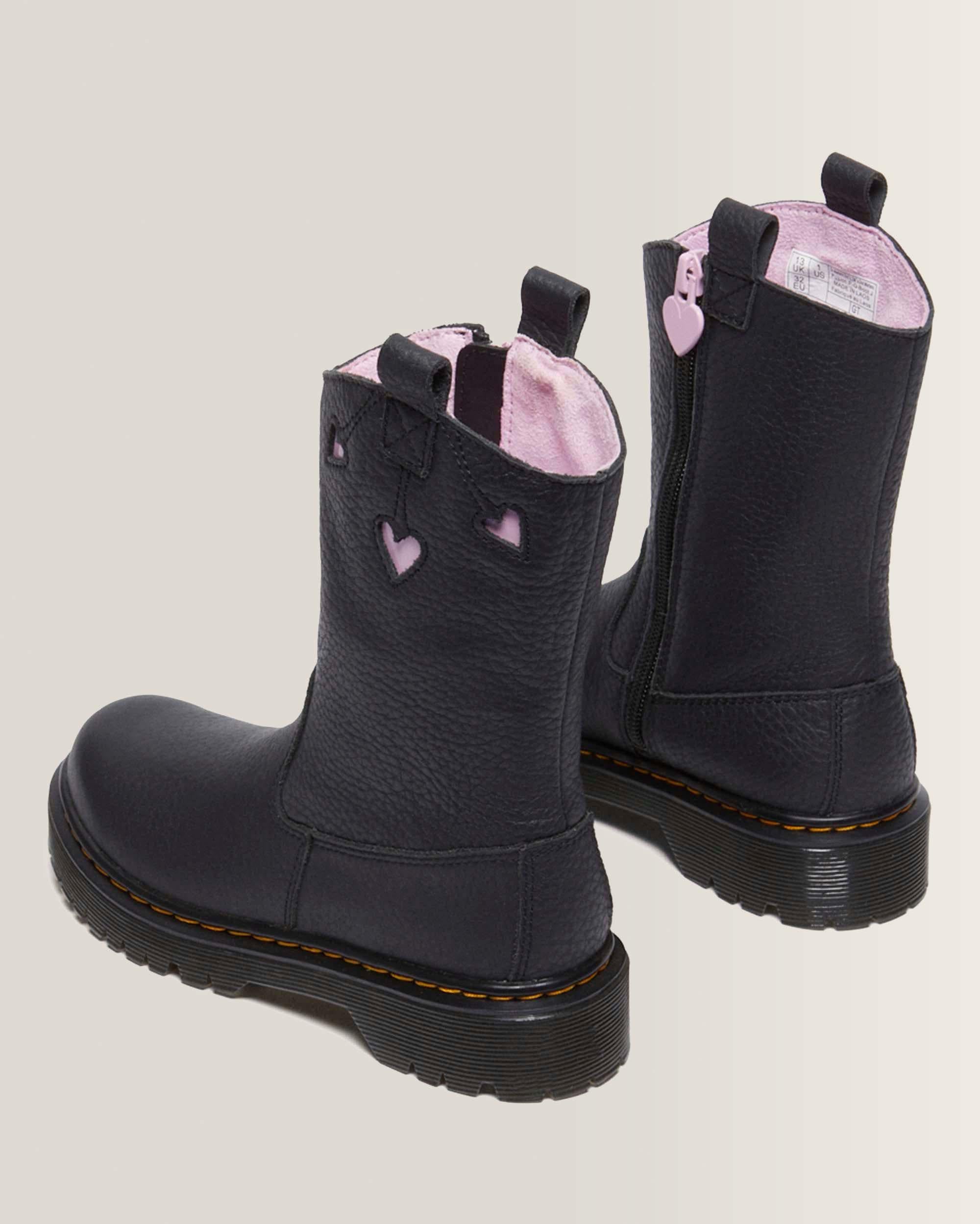 Junior Heart Nappa Patent Leather Pull-on Boots