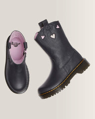 Junior Heart Nappa Patent Leather Pull-on Boots