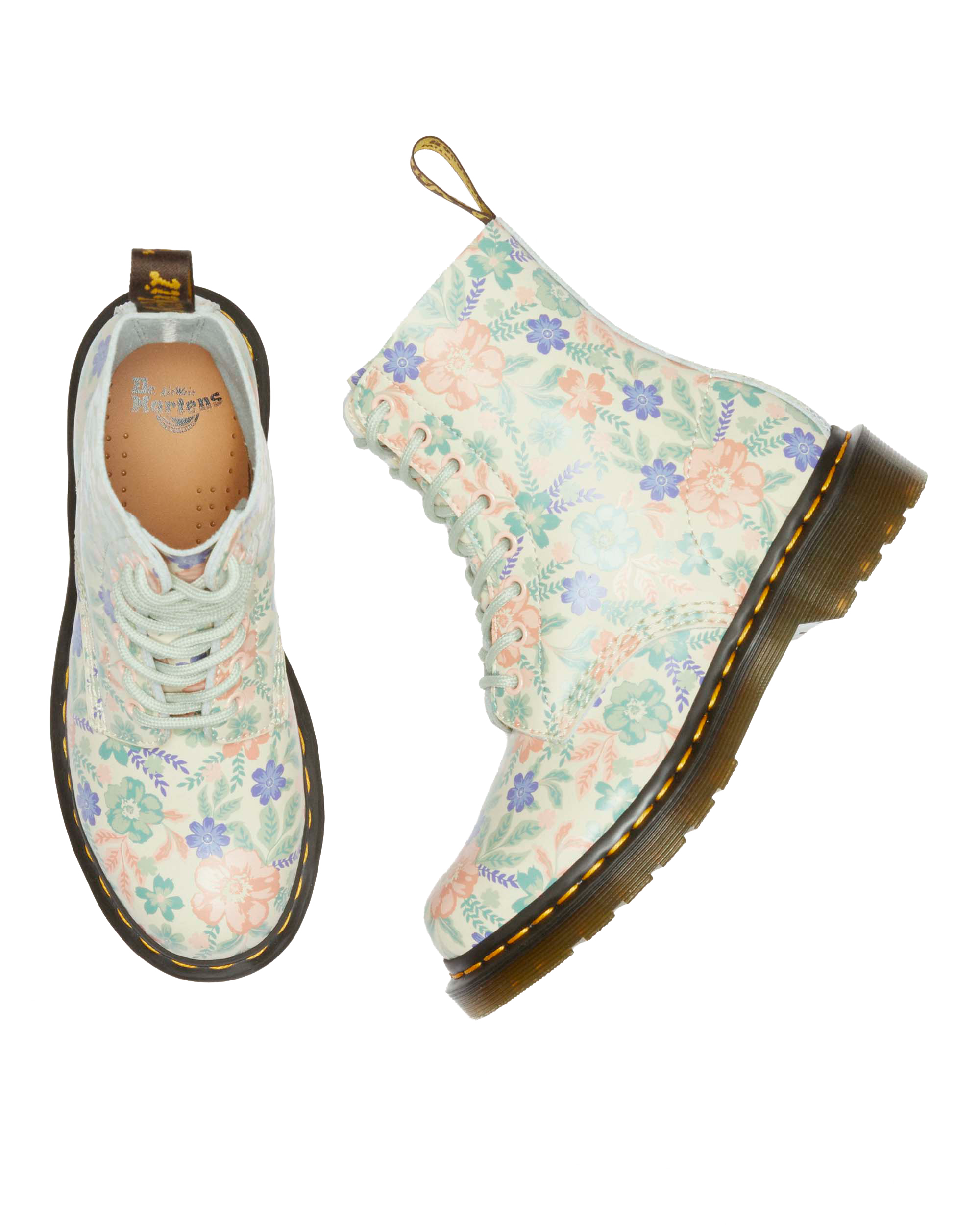 1460 Pascal floral reclaimed leather boots
