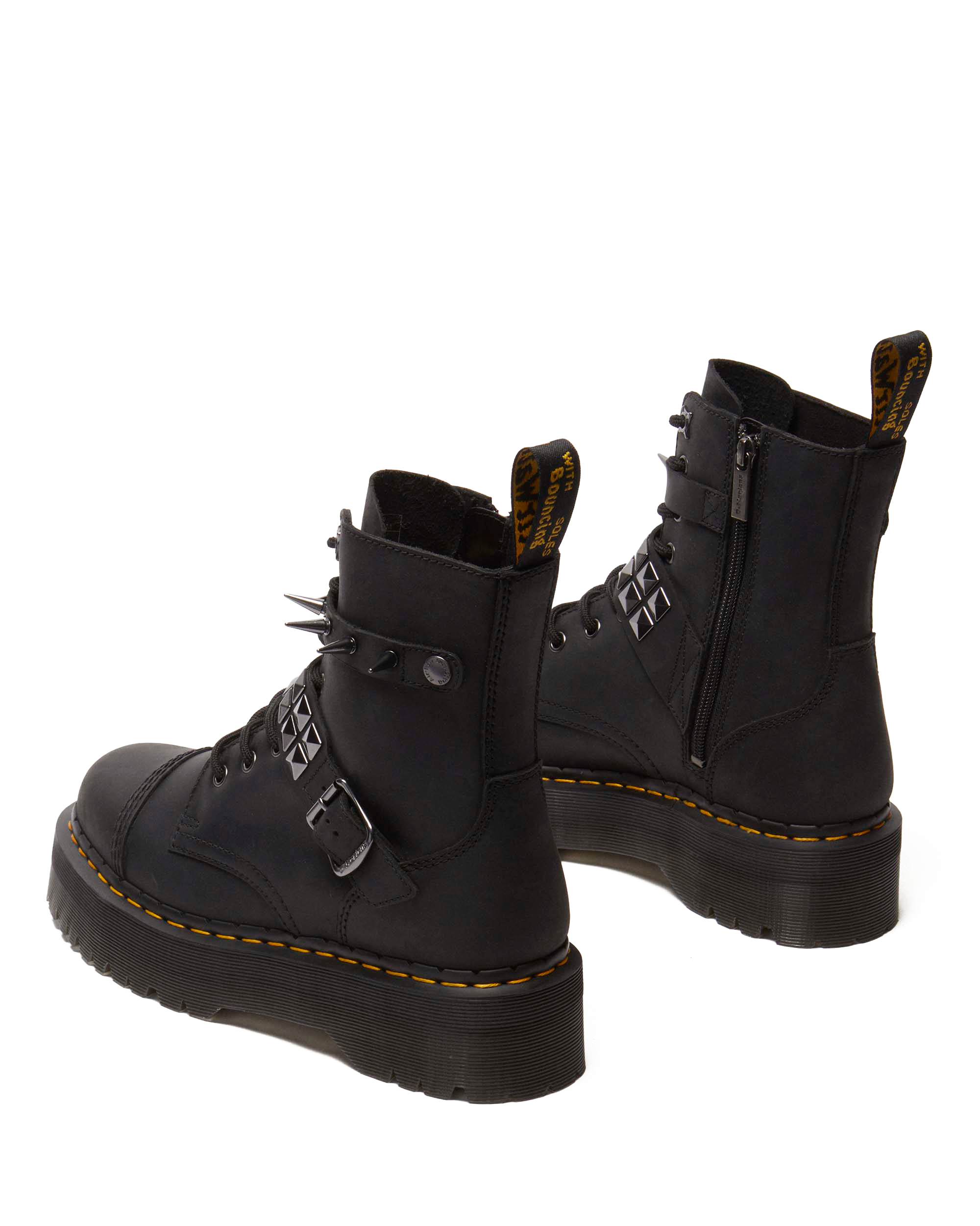 Jadon Spike leather platform boots