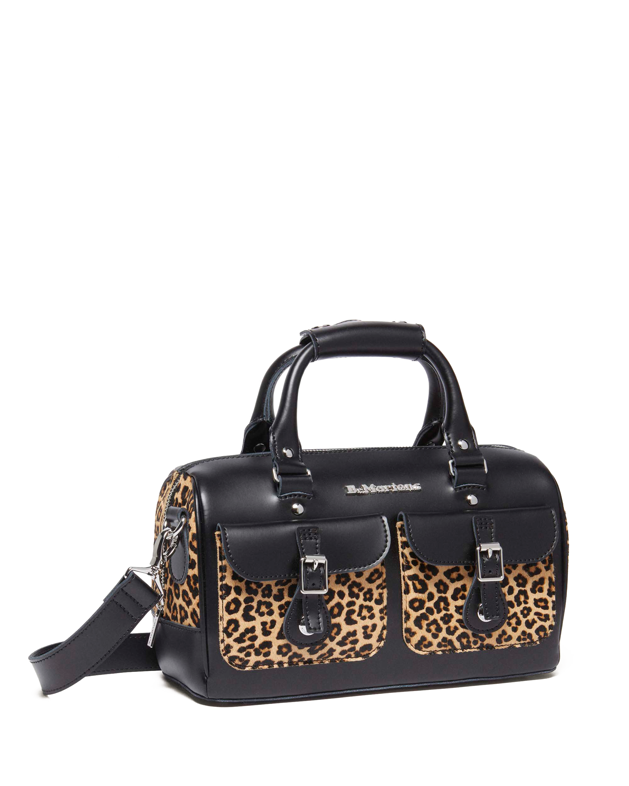 Leopard Print Hair-On Top Handle Bag