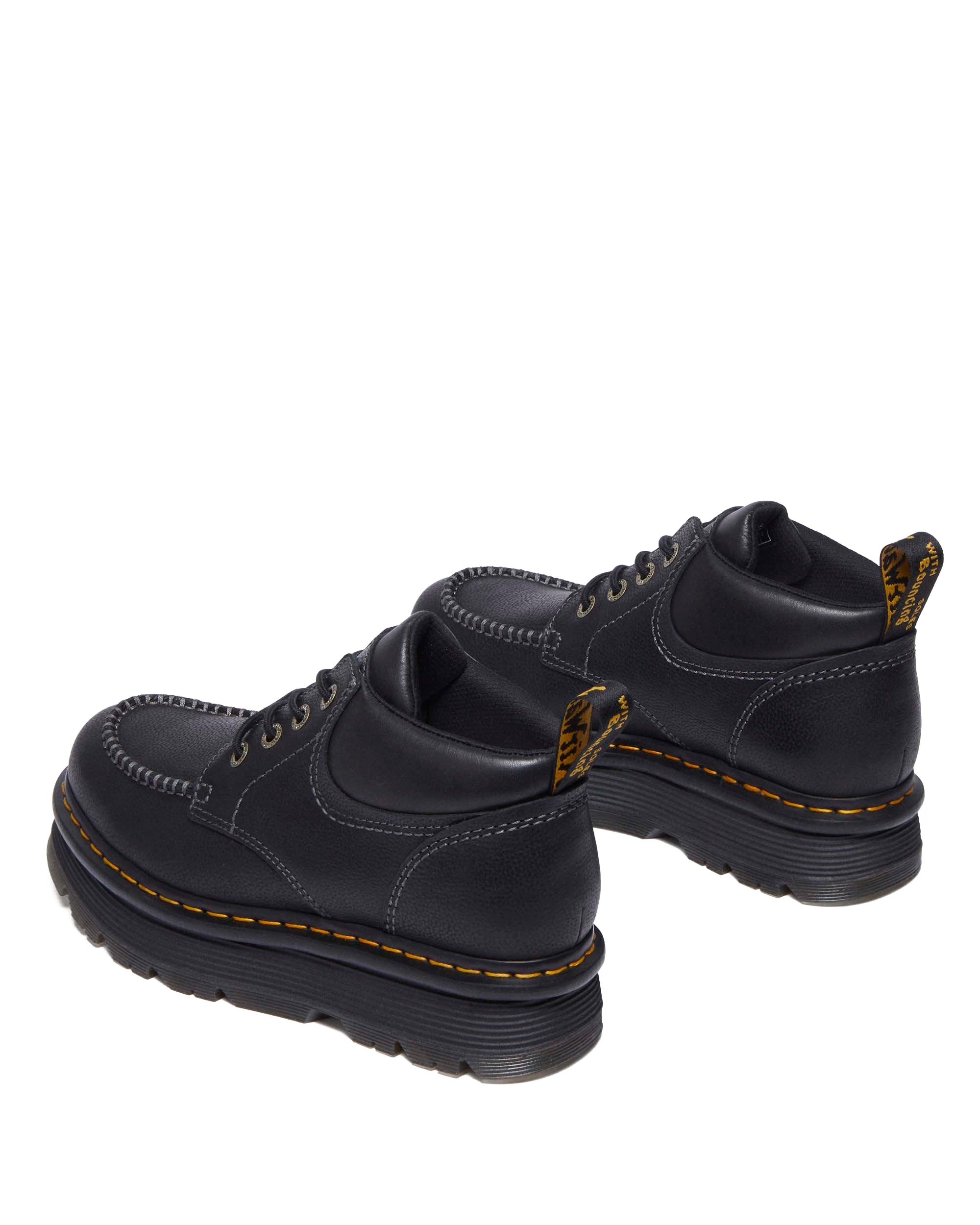 Zebzag Leather Casual 4-Eye Lace-Up Boots
