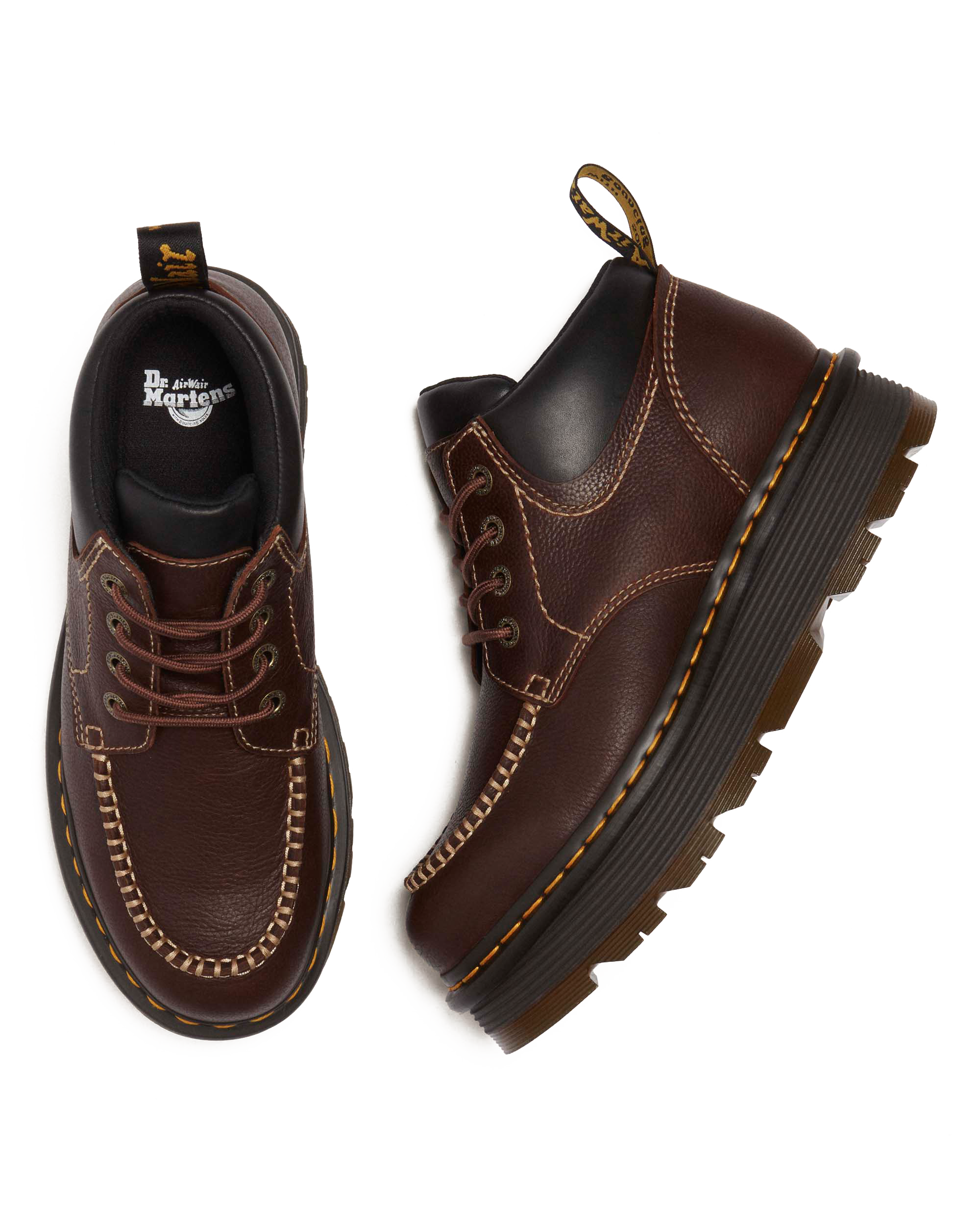 Zebzag Leather Casual 4-Eye Lace-Up Boots