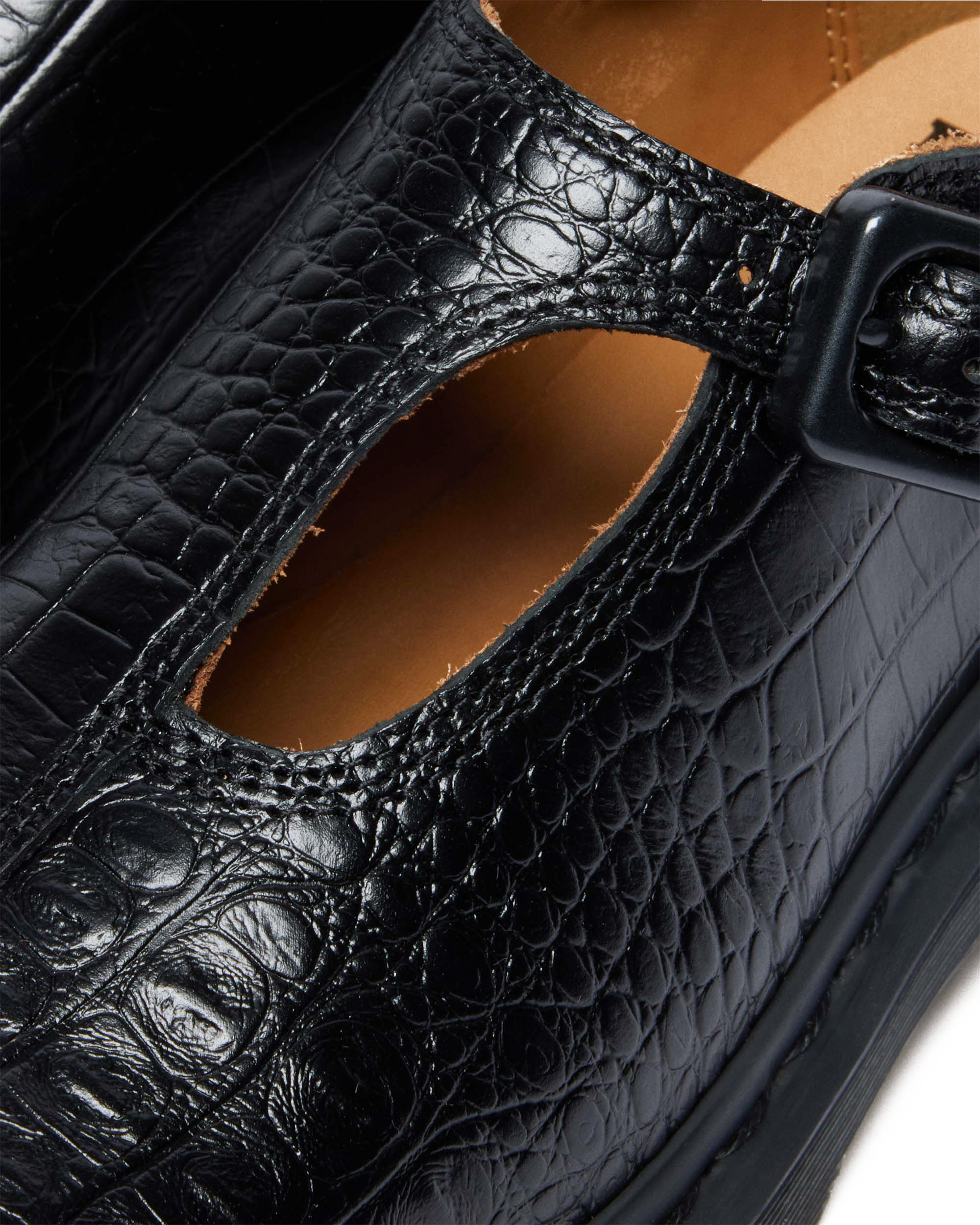 Rejena Mary Jane Croc Emboss Leather Shoes