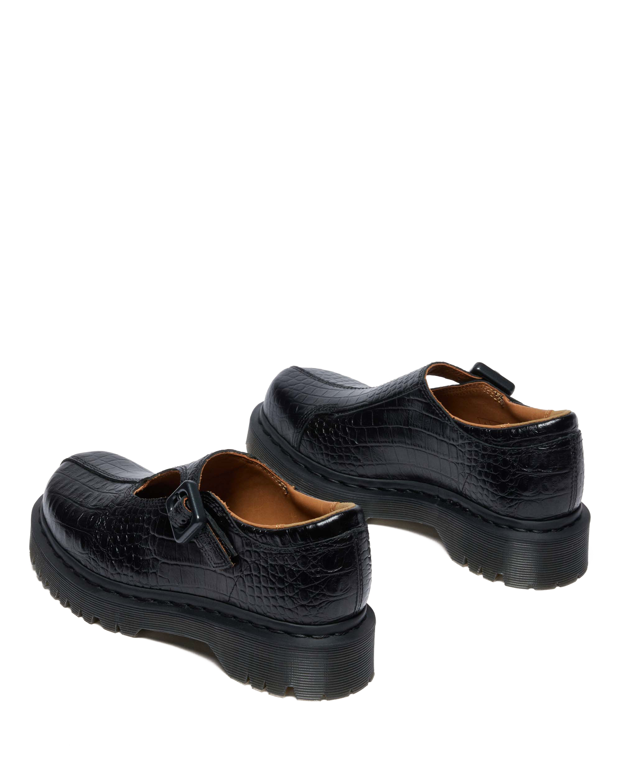 Rejena Mary Jane Croc Emboss Leather Shoes