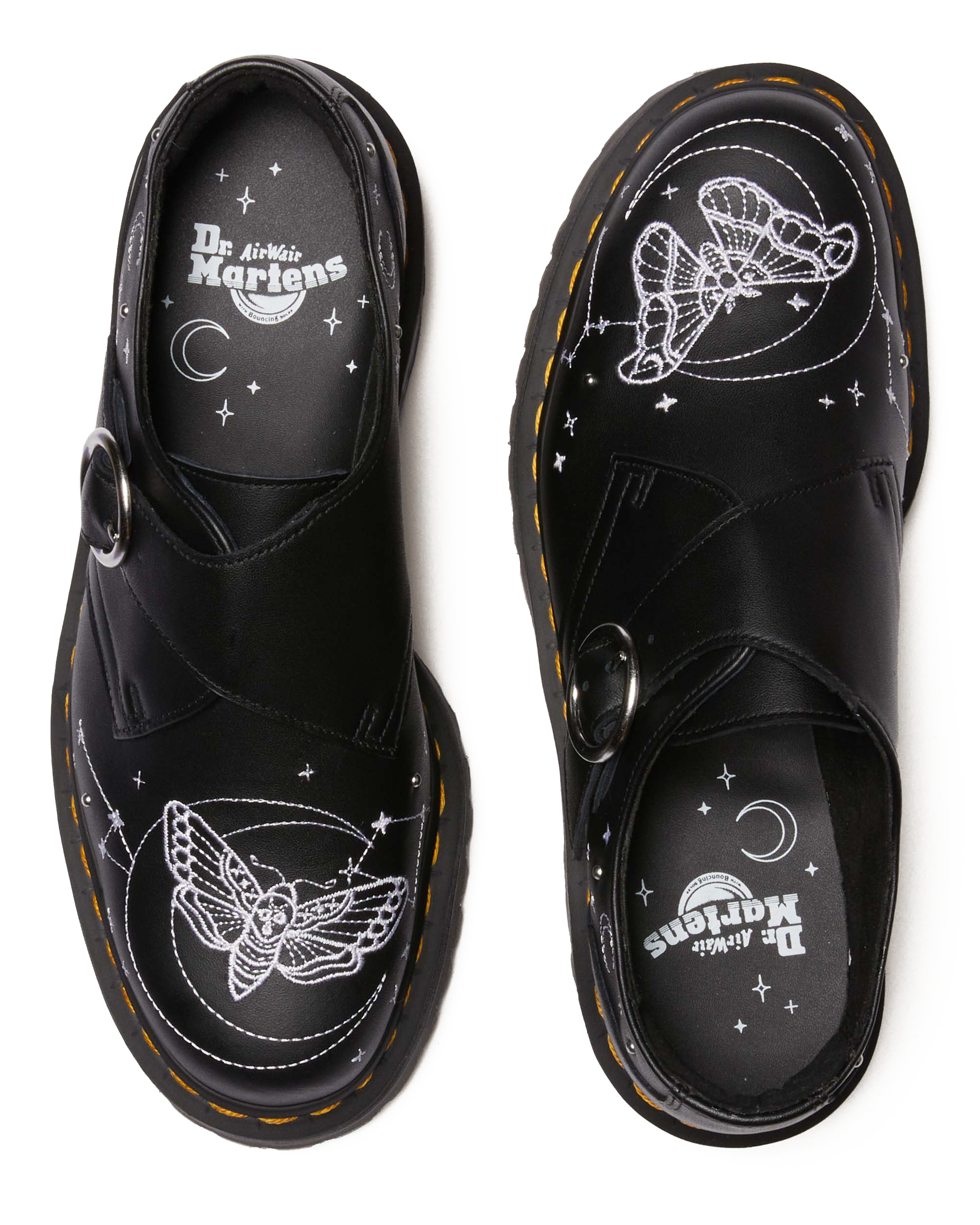Monk Celestial Moth Leather Platform Shoes