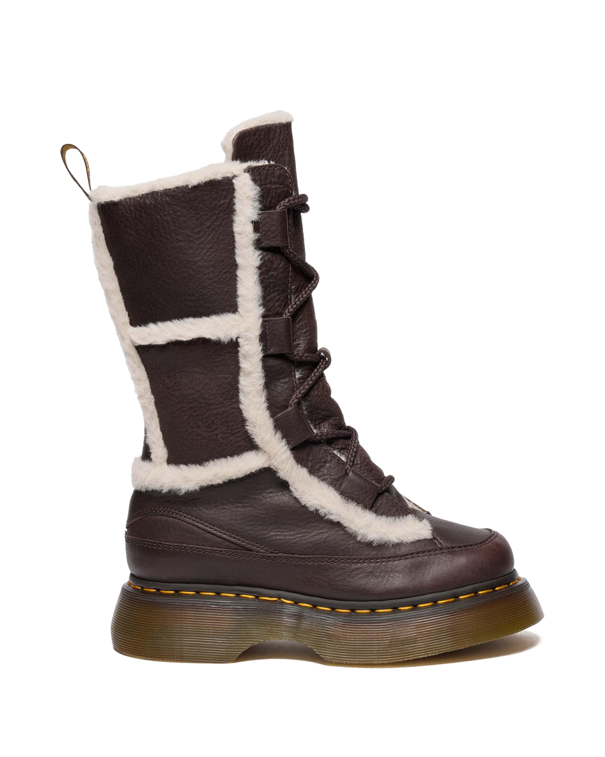 Buzz Lace Up Faux Fur Lined Grizzly Leather Boots