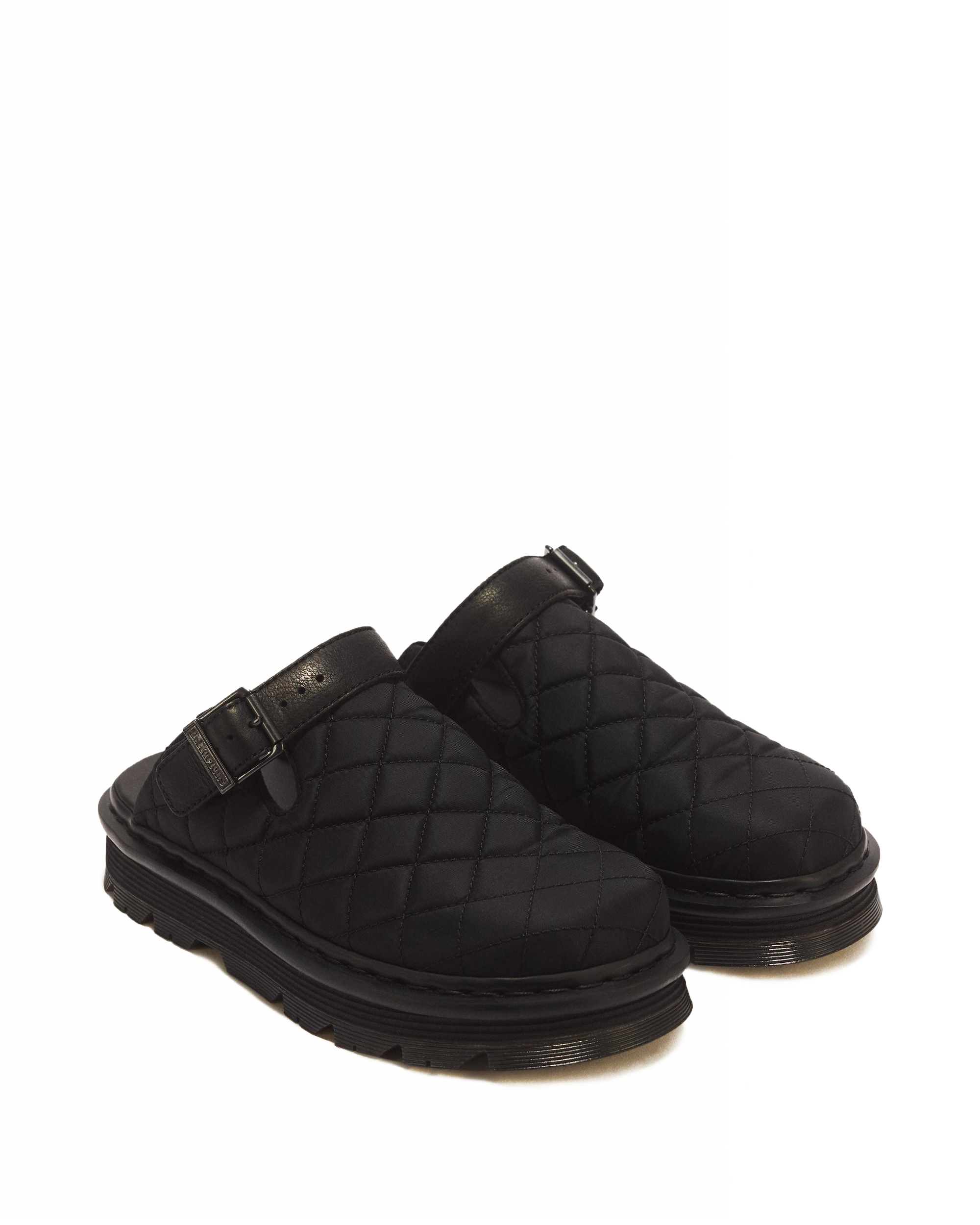 Zebzag Quilted Canvas Platform Mules