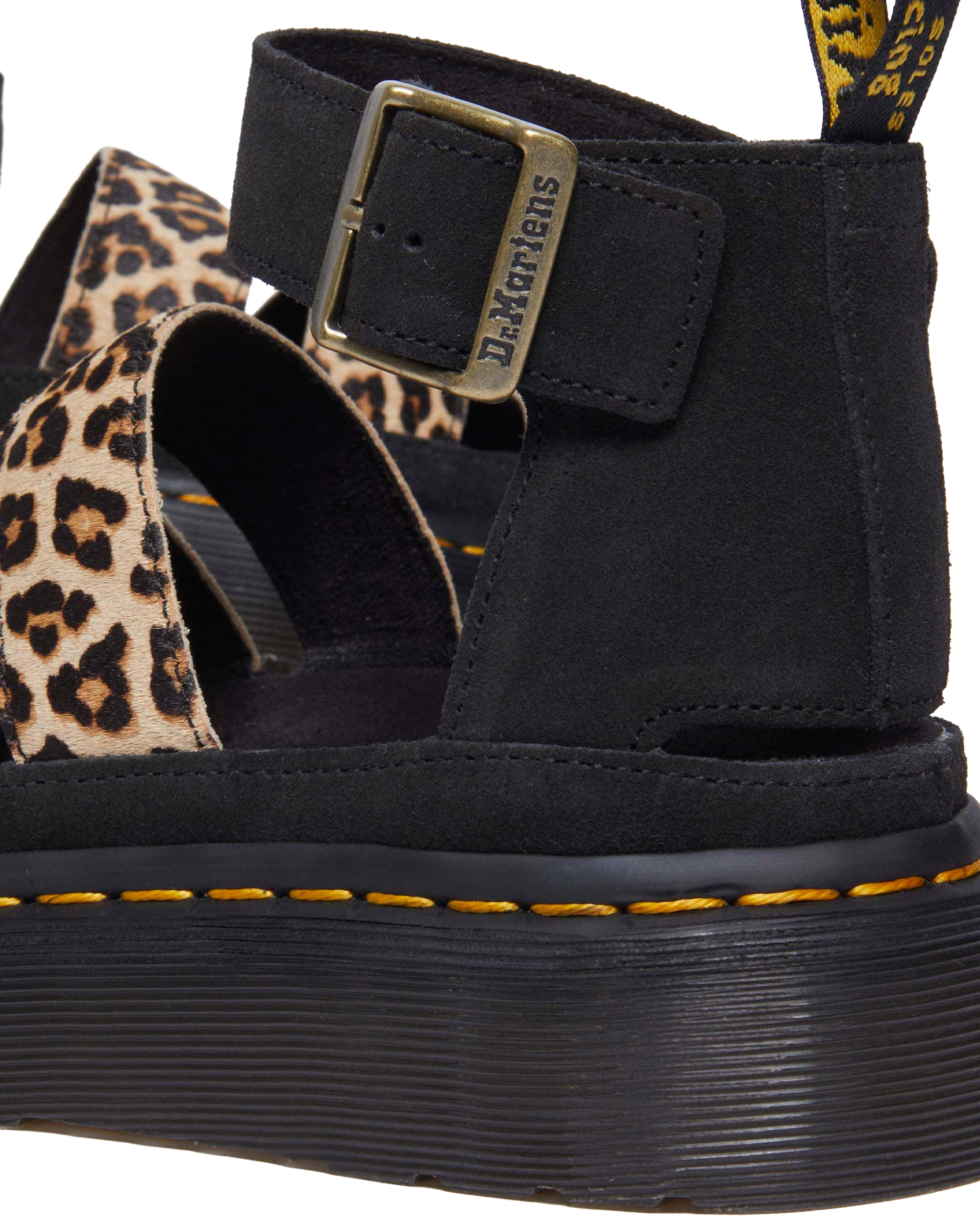 Clarissa II Quad Leopard leather platform sandals