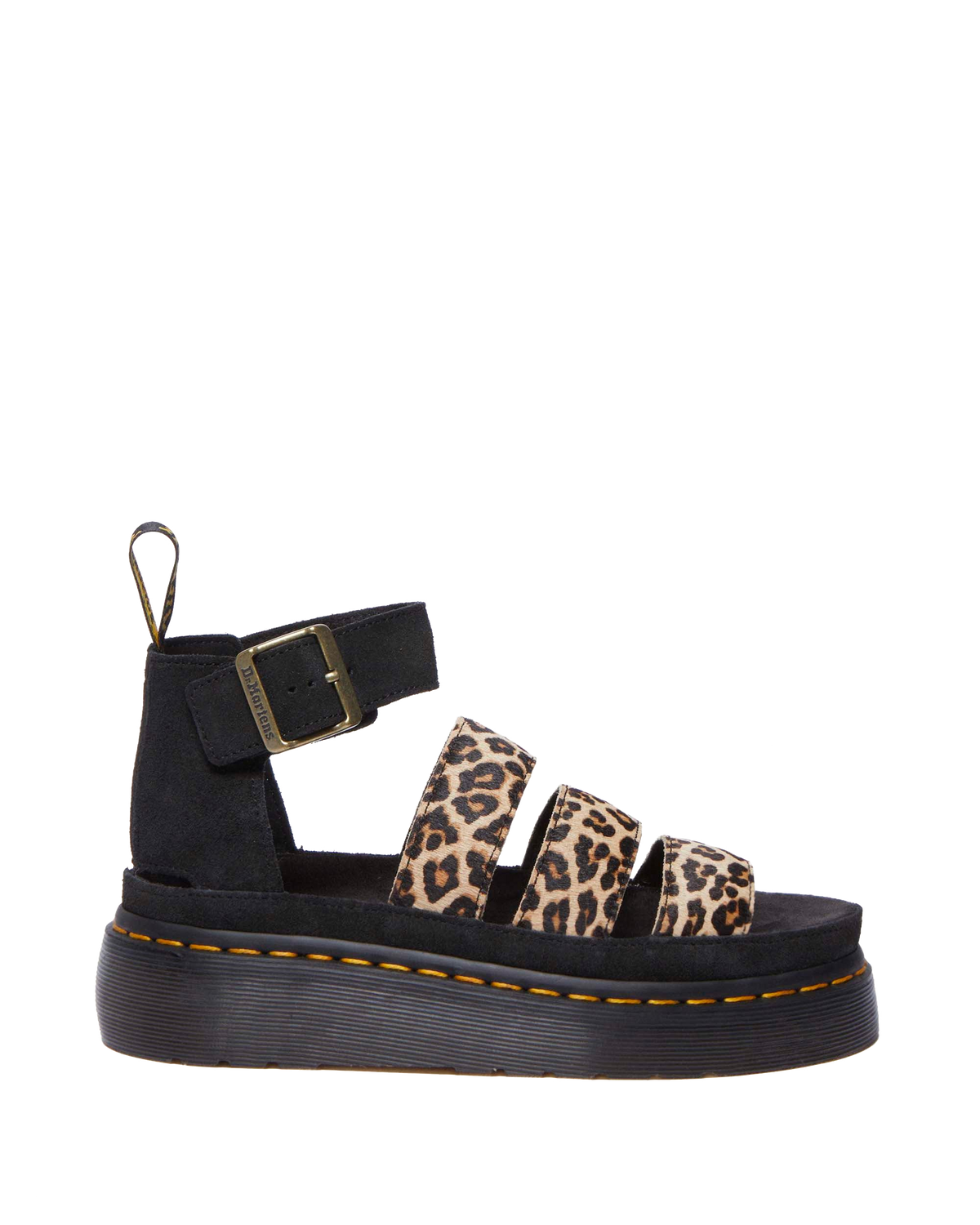 Clarissa II Quad Leopard leather platform sandals